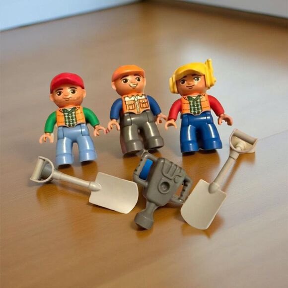 mega Bloks DUPLO Town Truck Tracked Excavator Dump Truck & Figures Construction - Picture 2 of 5